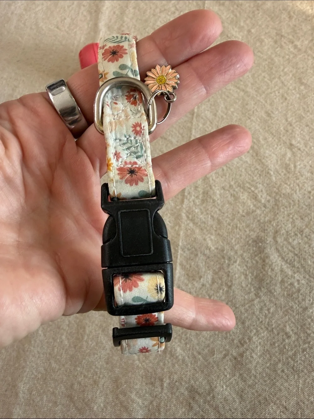 Floral Puppy Collar XS & Pink KONG Puppy Toy Bundle